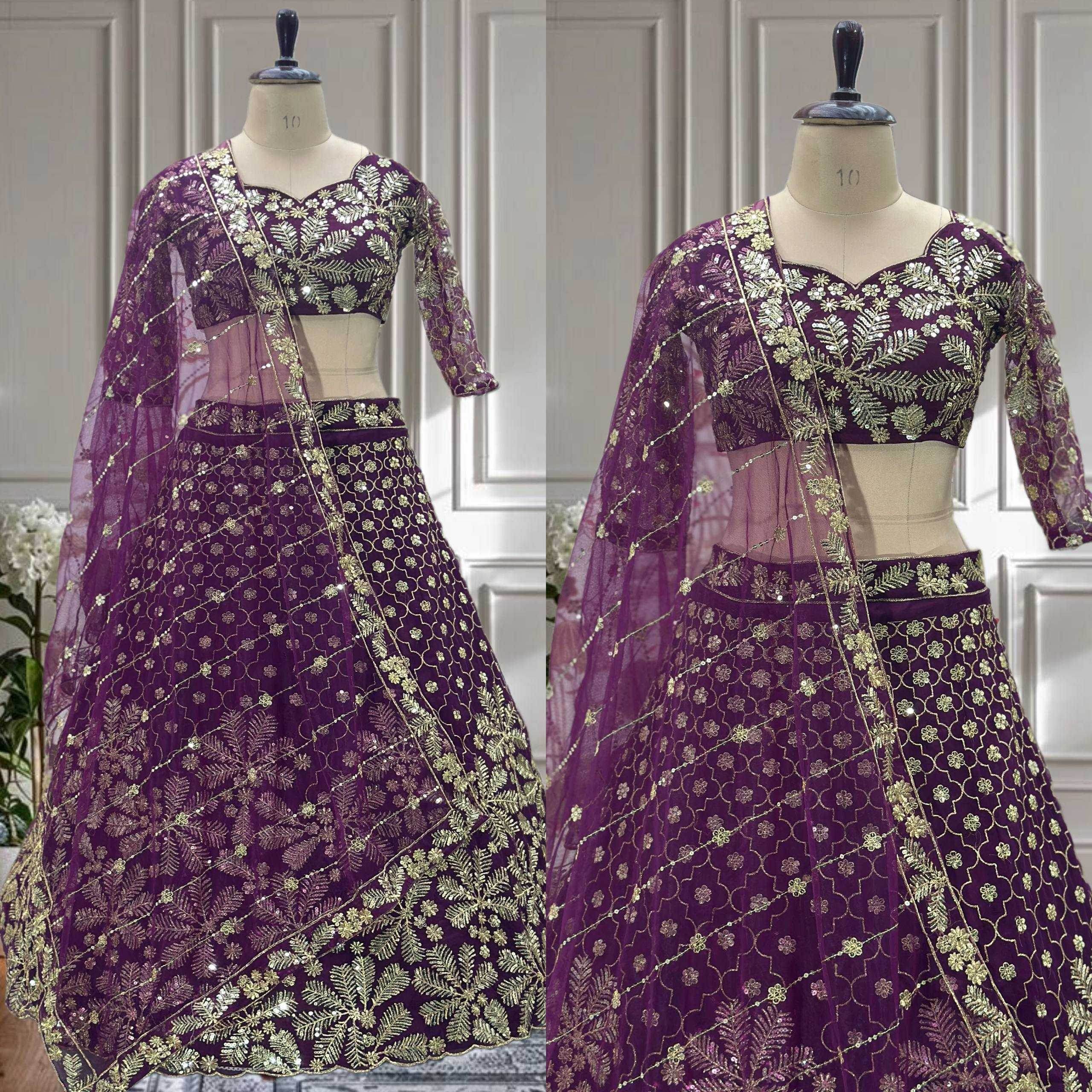 Butterfly Net Embroidered Lehenga - MYLUXURY LANE ENTERPRISE